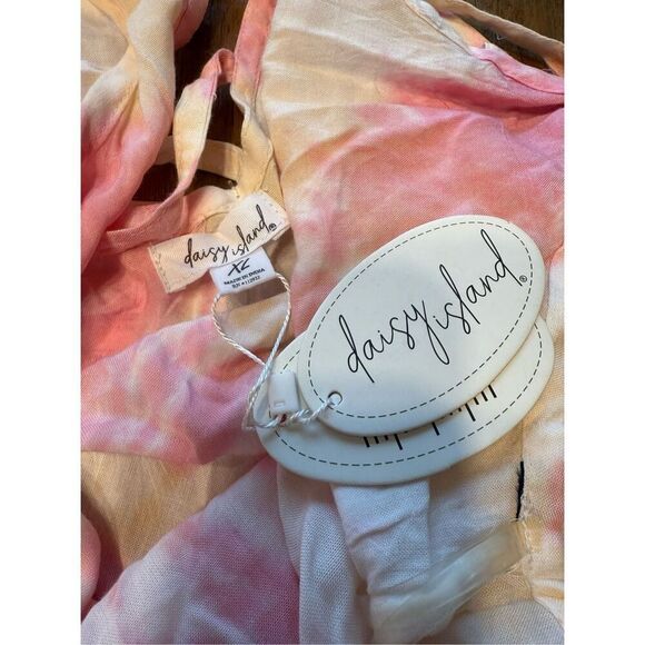 DAISY ISLAND Pink TIE-DYE SUMMER DRESS WOMENS XL NEW WITH TAGS - Picture 4 of 6